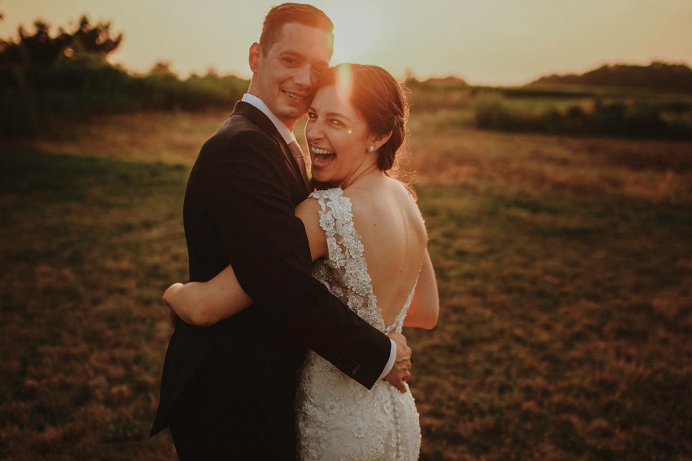 Bride and Groom Laughing